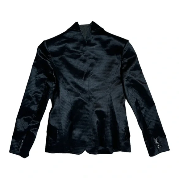 THEYSKENS THEORY JUX SATEEN CROPPED LONG SLEEVE BLACK BLAZER - Picture 12 of 15